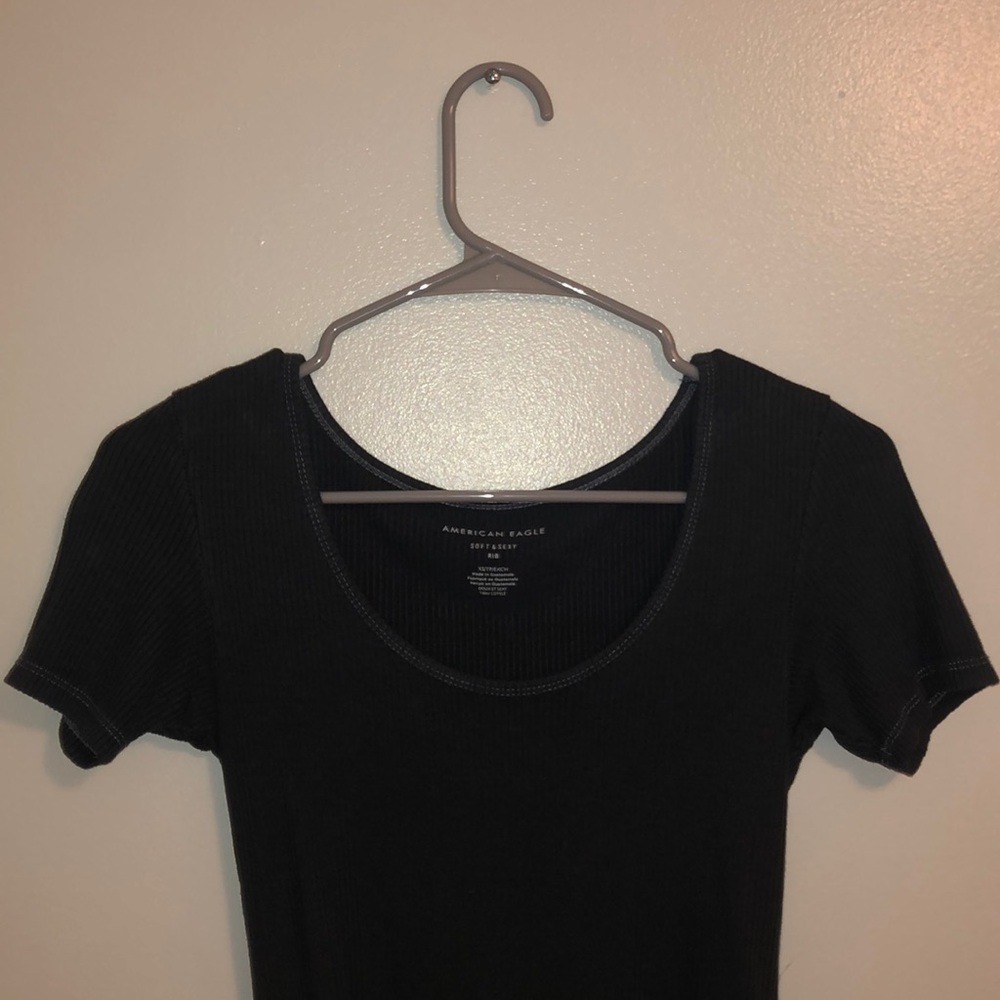 american eagle charcoal grey body suit